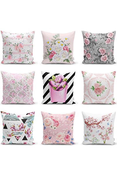 Realhomes Çift Taraflı Pudra Beyaz Yatay Temalı Dijital Baskılı Modern Raşel ...