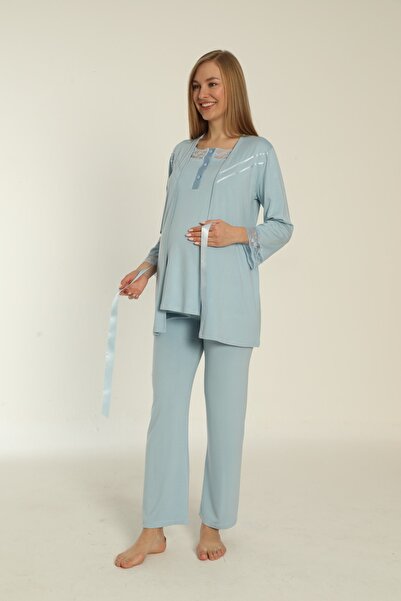 Miss Dünya Lissa Set de pijamale pentru maternitate și gravide cu detaliu din...