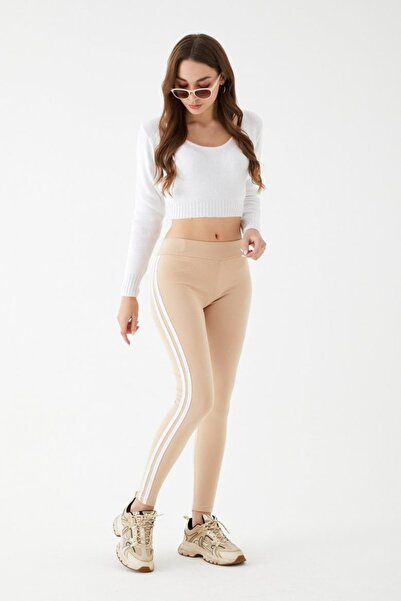 Freeista Light Salmon Double Striped Tights