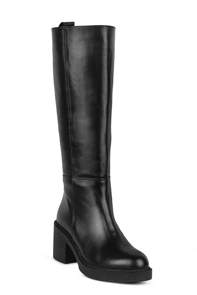 KARVENSHOES Дамски ботуши от естествена черна кожа 10037