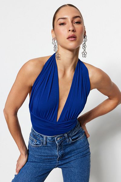 Trendyol Collection Knitted Body - Saks Gathered, TPRSS21BD0126