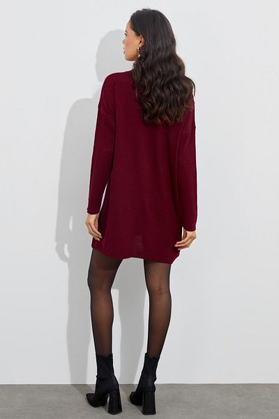 Cool & Sexy Woman's Maroon Knit Tunic YV110