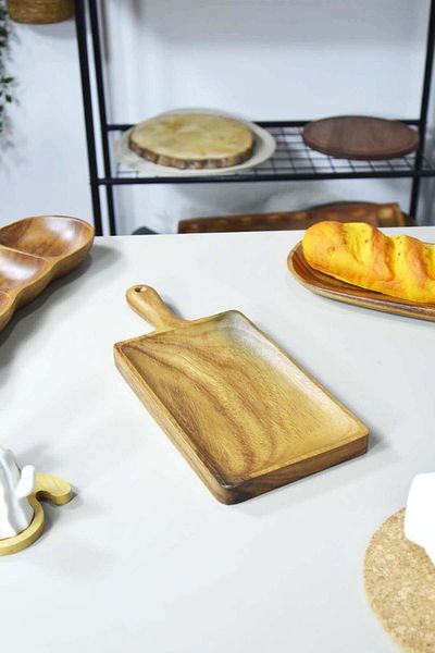 SepetçiBaba Ronja - Rectangular Presentation Service with Acacia Hold