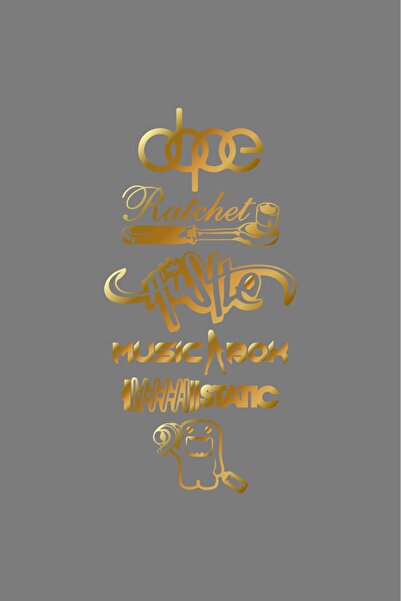 STİCKERCI BEY Ingilizce Dope Gold Varak Araba Arka Cam Sticker Seti 40*20 Cm ...