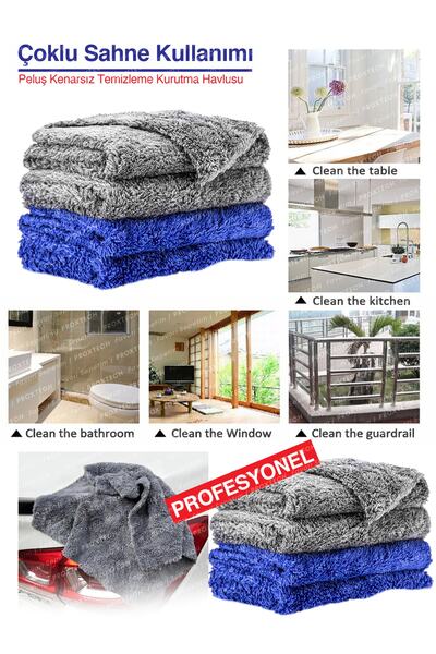 PROXTECH Pro Mikrofiber Kalın Büyük Boy Emici Çift Yüzlü Araç Kaporta Kurulama Cila Bezi 50 X 85 -1 Adet