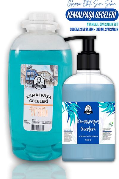 Özcan Bey 2 Liter Kemalpaşa Nights Liquid Soap + 500ml Kemalpaşa Nights Advantageous Liquid Soap Set