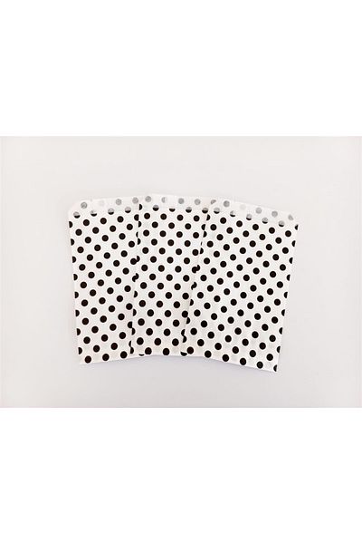 anka design Patterned Paper Bag White Black Polka Dot 11x20 - 10 Pieces