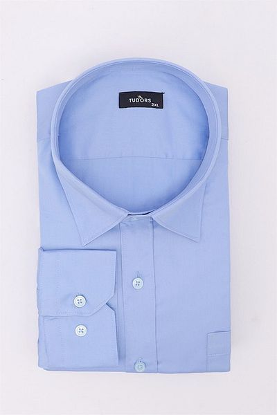 Tudors Cămașă pentru bărbați - mărime mare, mânecă lungă, satin de bumbac Bt13001-22