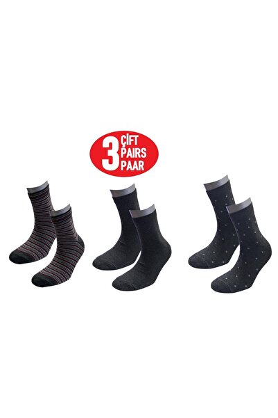 Happy Body Organic Glitter Women's 3-Piece Socket Patterned Thin Washed Fabri...