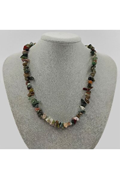 ByKolyeucum Yosunlu Akik Taşlı Doğal Taş Burç Kolye - Klckol0055