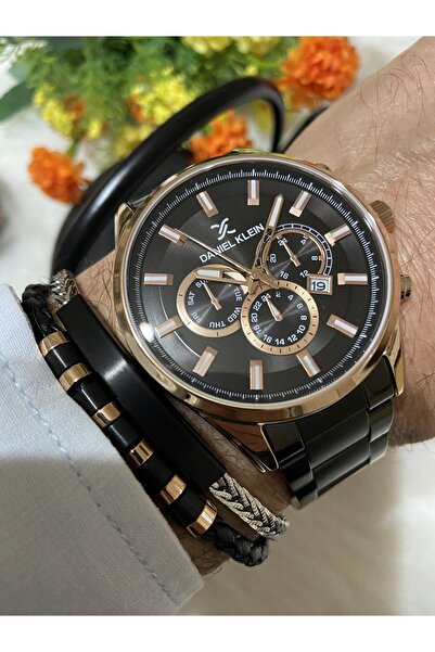 Daniel Klein Erkek Saat Çelik Kordon Deri Çelik Bileklik Saat Hediye Seti Yen...