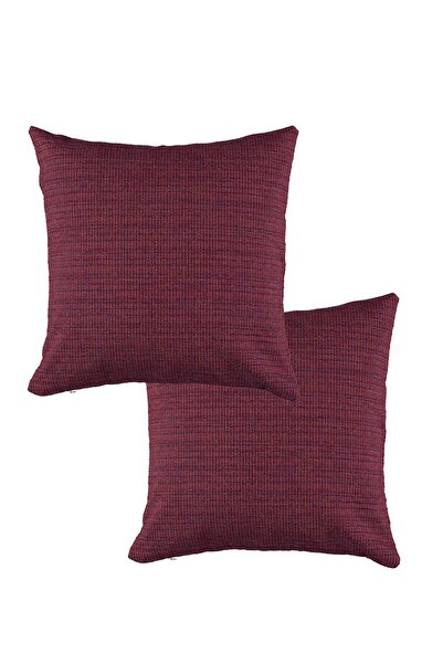 hepbaby غطاء وسادة منسوج مربع باللون الأحمر الداكن مقاس 45 سم × 45 سم