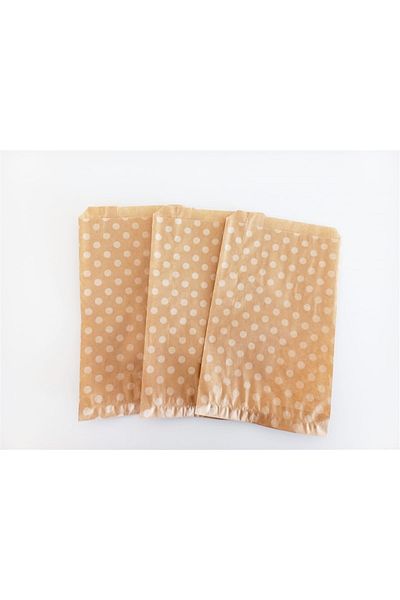 anka design Patterned Paper Bag, Kraft-white Polka Dot (18x30 - 10 Pieces)