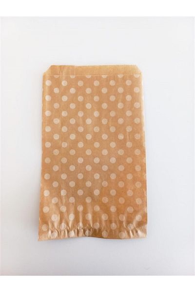 anka design Patterned Paper Bag, Kraft-white Polka Dot (18x30 - 10 Pieces)