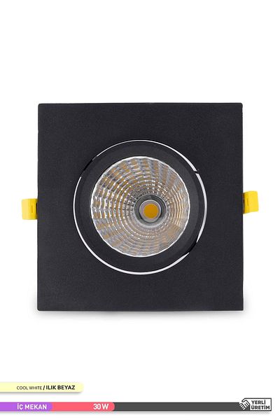 ACK Recessed Led Spot Single Round Black Body 4000k Daylight 30w