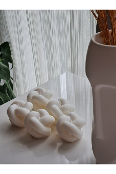 Verda Desing Örgü Motifli Dekoratif Tasarım Mum Seti (5 Li)