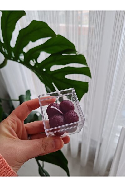 Verda Desing Kutulu Bordo Küçük Bubble El Yapımı Dekoratif Tasarım Mum