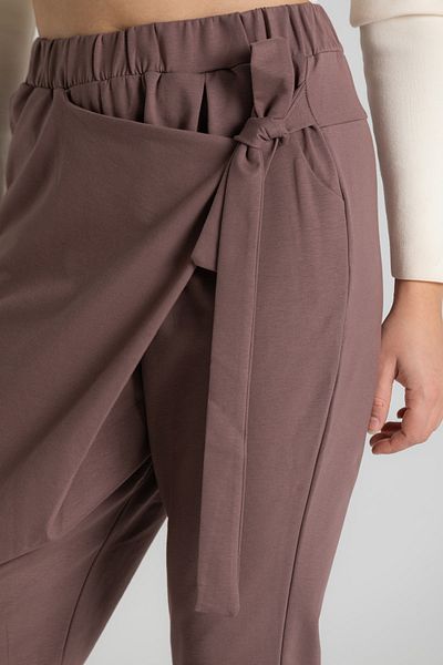 RUBYSTARS Mink Elastic Waist Side Tie Relaxed Fit Stretchy Shalwar Trousers