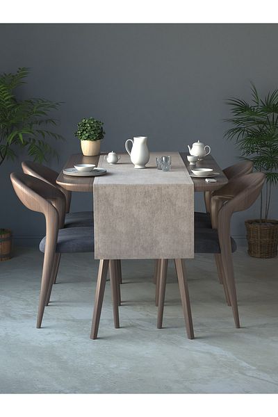 Perle Velvet Textured Stone Color Daily Series Runner 40 X 140