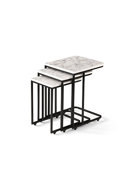 MUTLU ALIŞVERİŞ MERKEZİ C Zigon Sehpa Mdf 3 Lü Tekerlekli Servis Sehpası