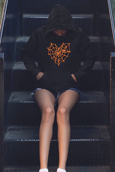 HobyUsa Суитшърт с качулка Spider Web & Heart