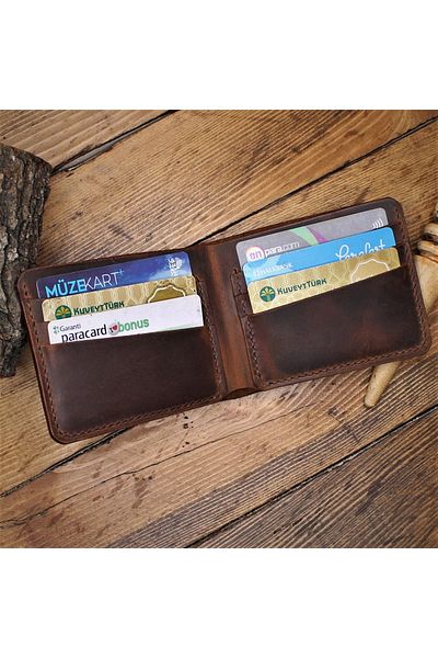 ZDKLEATHER Genuine Leather Laurel Classic Wallet - Handmade