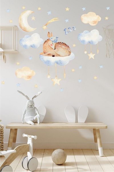 Piksel Grafik Autocolant pentru cameră pentru copii Gazelle Sleep