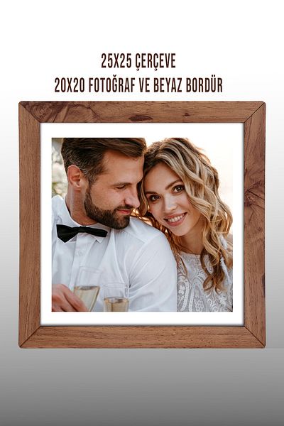 yhfoto 12 Pieces 25x25 Frame - Kemençe Frame - MDF Square Frame - Photo Frame Set