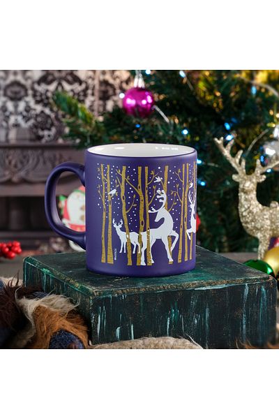 Myros New Year's Themed Ceramic Deer Mug
