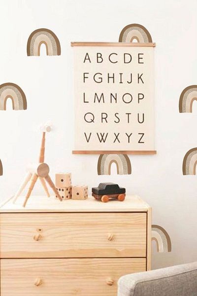 Piksel Grafik Αυτοκόλλητο τοίχου Boho Mini Rainbows για παιδικό δωμάτιο