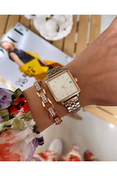 İSTLİV ساعة يد نسائية كلاسيكية من الفولاذ المقاوم للصدأ