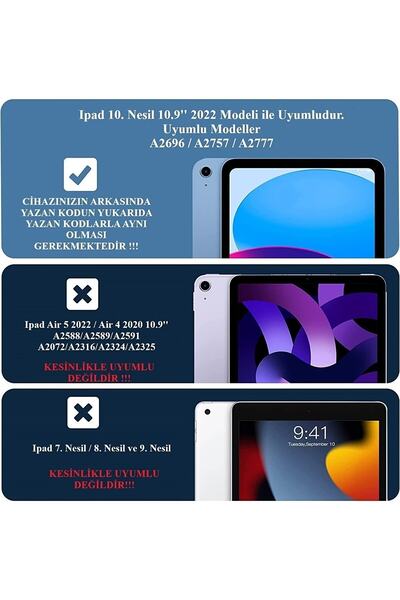 m.tk moveteck Ipad 10. Nesil 10.9 Inç 2022 Uyumlu Şeffaf Koruyucu Tablet Kılıfı Antishock A2696 A2757 A2777