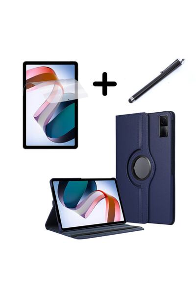 UnDePlus Xiaomi Redmi Pad 10.61inç 2022 Kılıf Set Dönen Tablet Kilifi Ekran Koruyucu Kalem