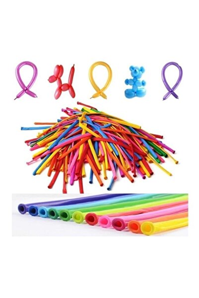BEST PARTİ DOĞUM GÜNÜ PARTİ SÜSLERİ Colorful Sausage Balloon 100 Pieces