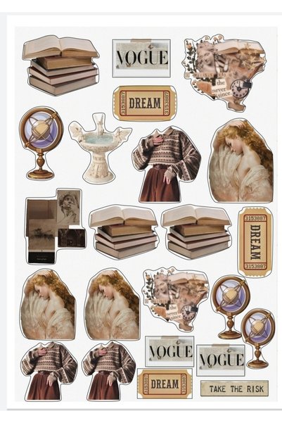 baddin aksesuar Vogue 46 Pieces Transparent Sticker - Journal Bullet Penpal Sticker