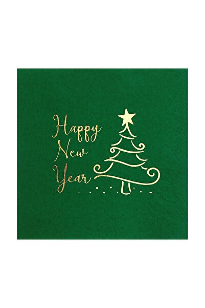 Story 33x33 سم ورق ذهبي منقوش سنة جديدة سعيدة 16 قطعة من المناديل الورقية الم...