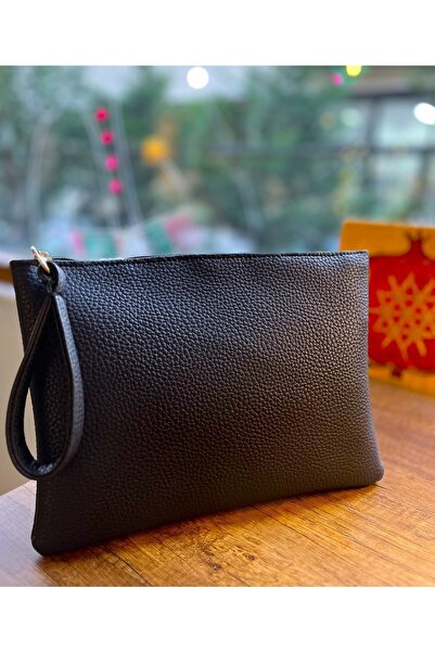 Simfa Дамска кожена портфолио клъч с цип и подплатена чанта Органайзер за ръце/гримове