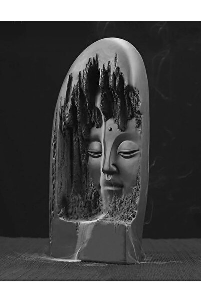 egeden doğal gıda Şelale Tütsülük Budha Yüz Temalı 1Adet Konik Tütsü Ile Birl...