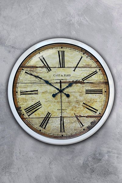 Kasva Concept Gift 40 cm White Metal Antique Wall Clock
