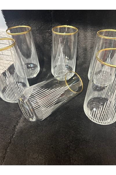 Paşabahçe Allegra Gold Detailed Tall Glass