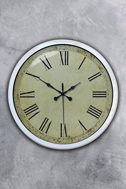 Kasva Concept هدية ساعة حائط معدنية بيضاء مقاس 40 سم