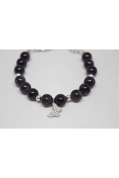 Yasamtohumu Срібний браслет з аметистом і метеликом