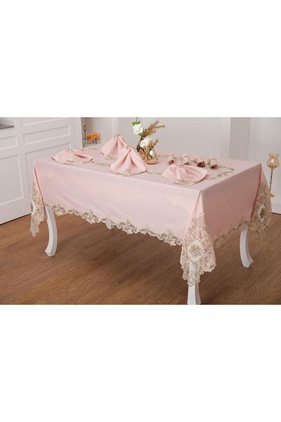 Finezza Anka Guipure Linen Powder Tableware for 8 Persons 160x230 Cm 17pcs. - 1165