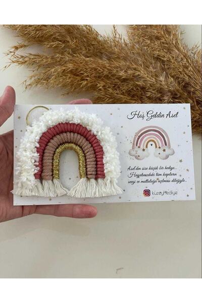 FN 20 Adet Makrome Gökkuşağı Hediyelik Anahtarlık Doğum Hediyeliği