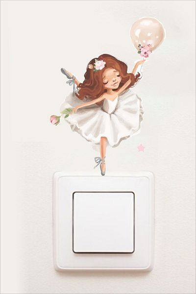 Grafikup Ballerina Socket autocolant Decor cameră copii