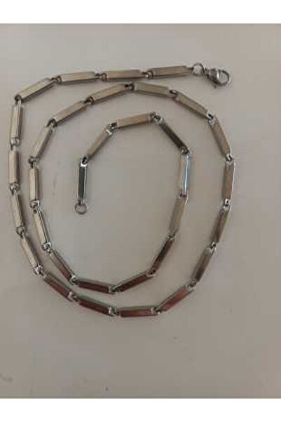 Elvinege Aksesuar Men's Triangle Model Chain Stainless Steel Necklace