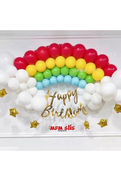 MFM Set de baloane cu litere și lanț pentru felicitări de ziua de naștere