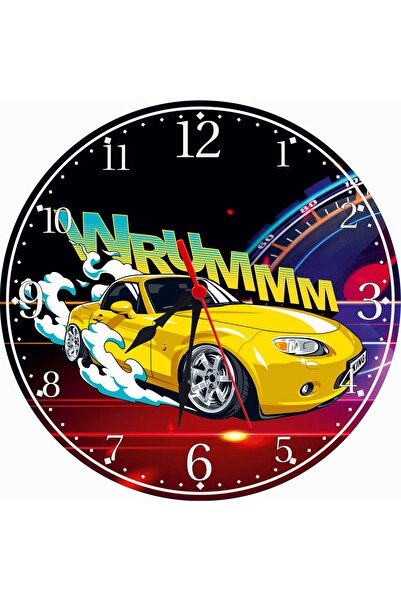 eryatex ساعة حائط لغرفة الأطفال، نموذج سيارة، ساعة حائط وحلي حائط تحت عنوان المركبات