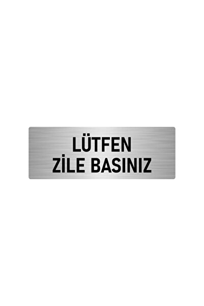 Metal Orientation Plate, Department Door Name Badge Please Press the Bell 10x20 Cm Silver Color