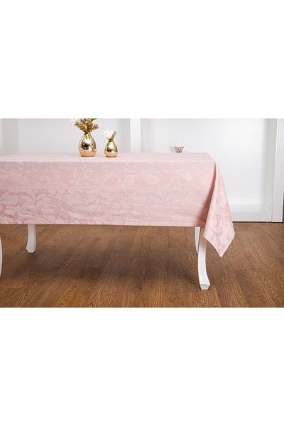 Finezza Silk Luxury Jacquard Polycotton Fabric Powder Tablecloth 160x350 Cm - 1074